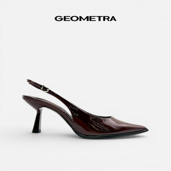Giày Slingback hở gót da Noir Sapphire - WSB0425