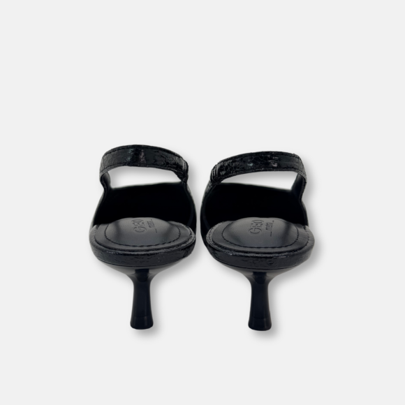 Giày cao gót bít mũi hở gót da nứt Rift