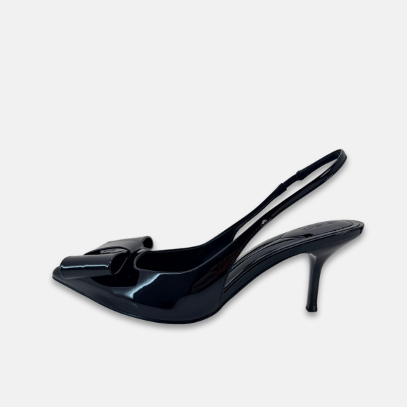 Giày cao gót bít mũi hở gót Burgundy Muse