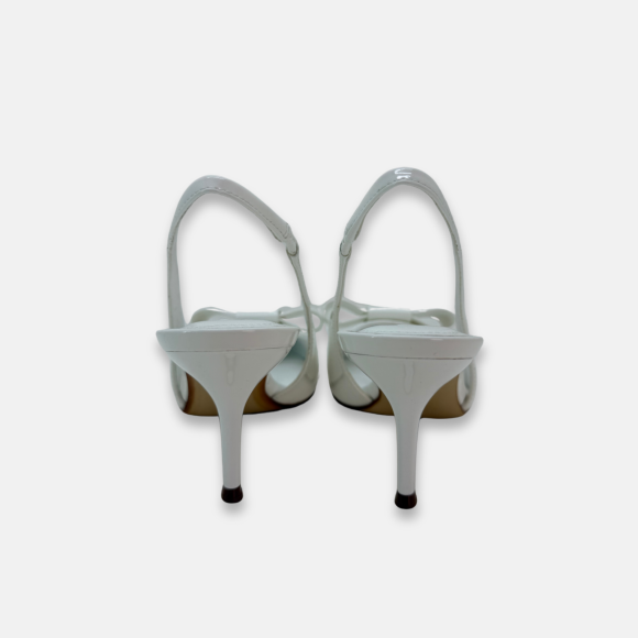 Giày cao gót bít mũi hở gót nơ Ivory Grace