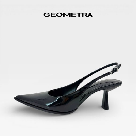 Giày Slingback hở gót da Noir Sapphire - WSB0425