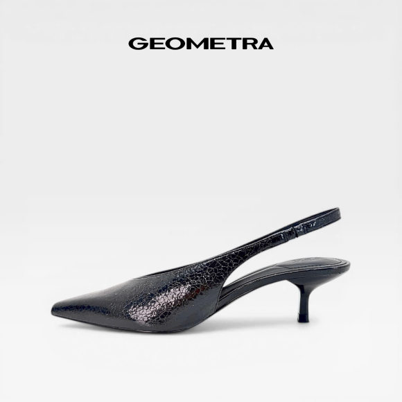 Giày cao gót bít mũi hở gót da nứt Rift WSB0725 - GEOMETRA