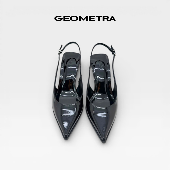 Giày Slingback hở gót da Noir Sapphire - WSB0425