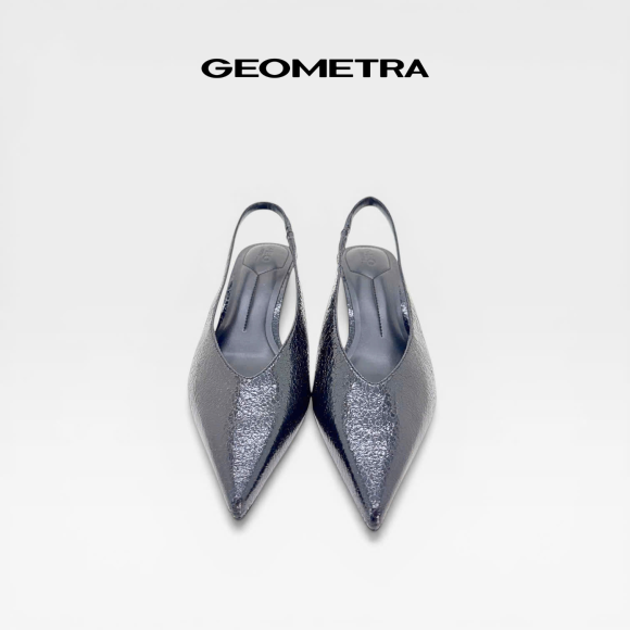 Giày cao gót bít mũi hở gót da nứt Rift WSB0725 - GEOMETRA