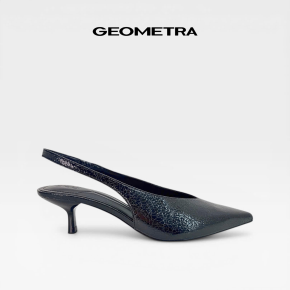 Giày cao gót bít mũi hở gót da nứt Rift WSB0725 - GEOMETRA