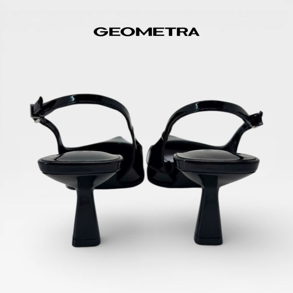 Giày Slingback hở gót da Noir Sapphire - WSB0425