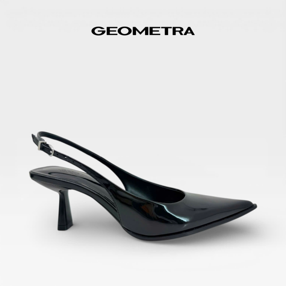 Giày Slingback hở gót da Noir Sapphire - WSB0425