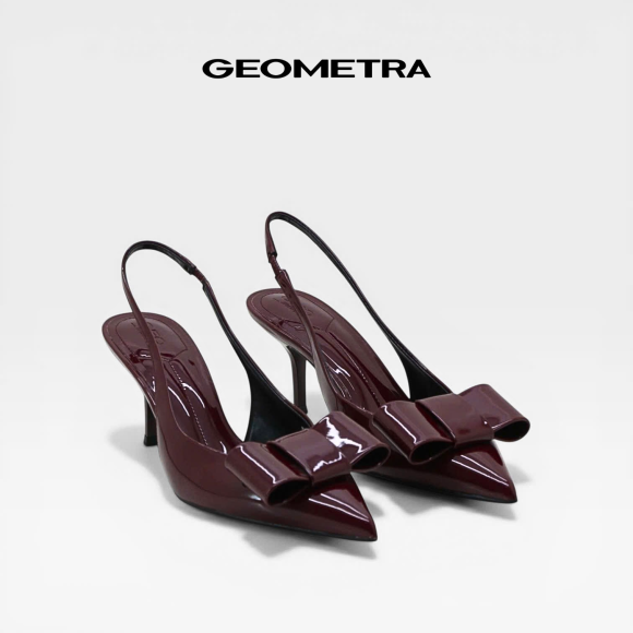 Giày Slingback Nơ Burgundy Muse - 14WSB0825