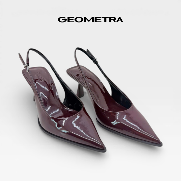 Giày Slingback hở gót da Noir Sapphire - WSB0425