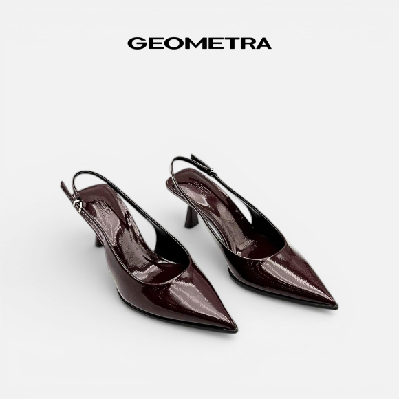 Giày Slingback hở gót da Noir Sapphire - WSB0425