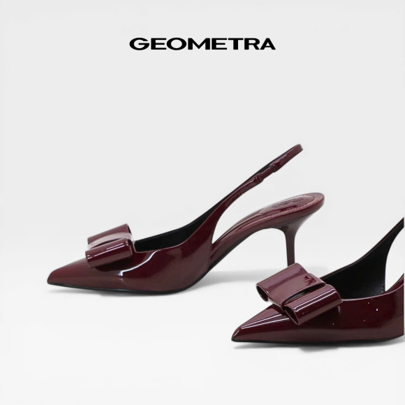Giày Slingback Nơ Burgundy Muse - 14WSB0825