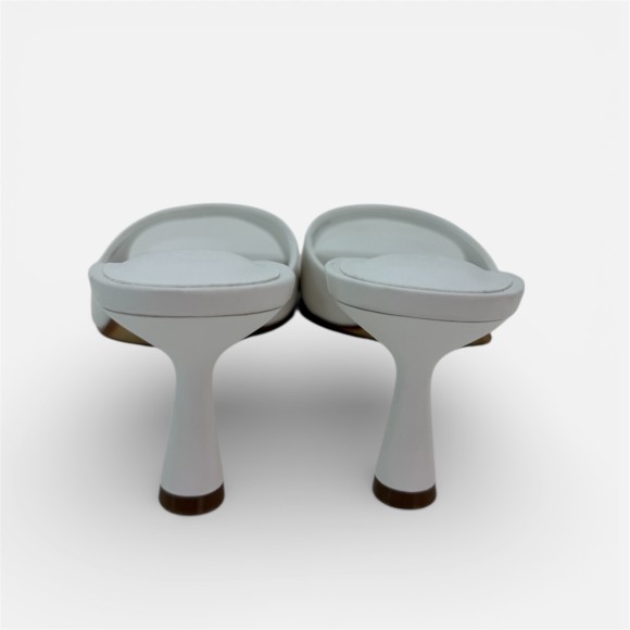 Giày cao gót hở mũi da PU mờ Aquamarine Mist - Xanh Pastel