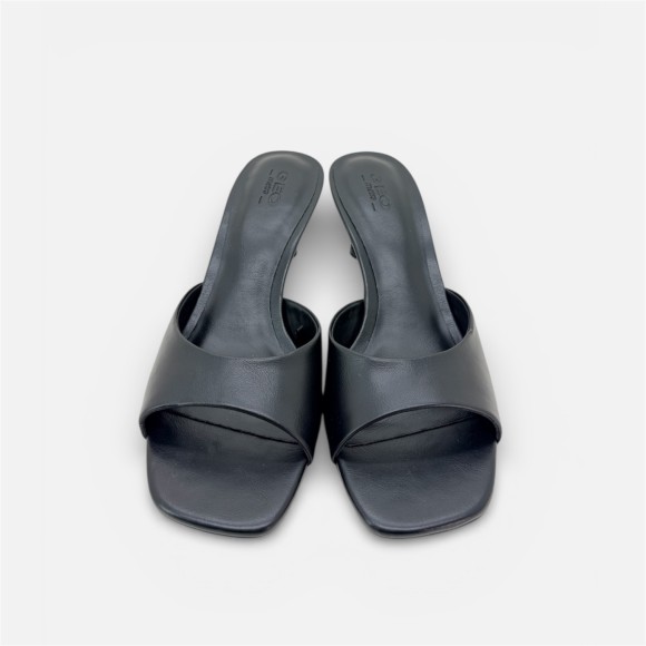 Giày cao gót hở mũi da PU mờ Vanilla Onyx