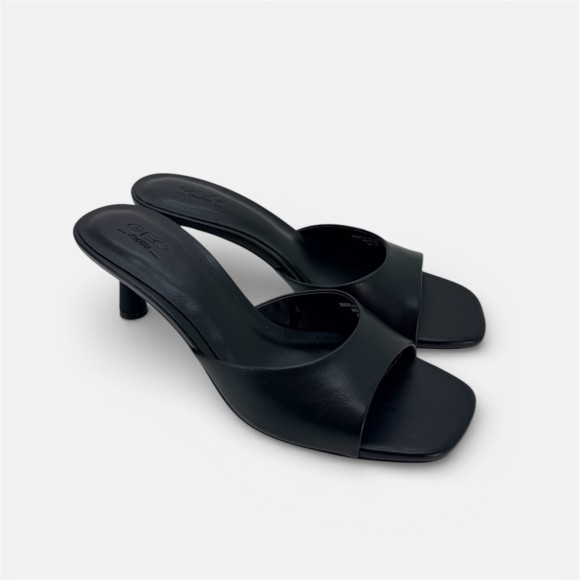 Giày cao gót hở mũi da PU mờ Jet Stone 